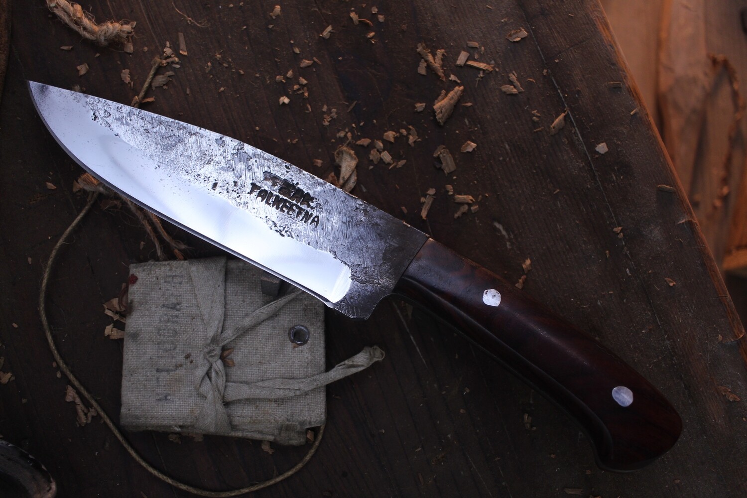 Jeff Owens Clip Point 6.25&quot; Fixed Blade / Texas Ebony / Forged 5160