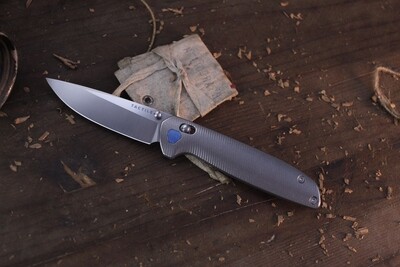 Tactile Knife Co. Maverick 3.5" Crossbar Folder / Machined Titanium / Stonewashed CPM-MagnaCut