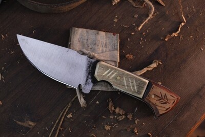 Barrett Knives 3.5" Clip Point Hunter / Moose Antler & Maple / Forge Finish 1095