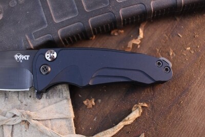 Medford Knife and Tool (MKT) Smooth Criminal 3" Plunge Lock Flipper / Blue Aluminum / PVD Coated S35VN ( Pre Owned )