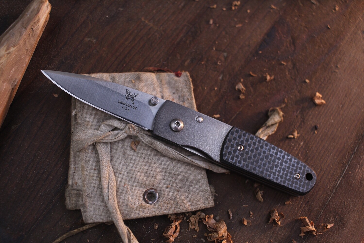 Benchmade Classic 330-01 2.875&quot; Framelcok Folder / Titanium &amp; Carbon Fiber / Satin ATS-34 ( Pre Owned )