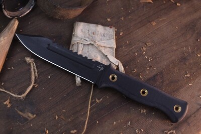 Boker Plus Pilot Knife 5.3" Fixed Blade / Black G-10 / Black Serrated D2