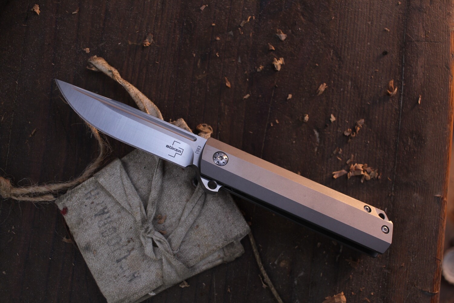 Boker Plus Cataclyst 3&quot; Frame Lock Flipper  / Gray Titanium  / Satin D2