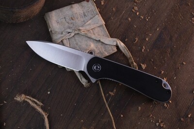 CIVIVI Elementum 2.9&quot; Liner Lock Flipper / Ebony Wood / Satin D2