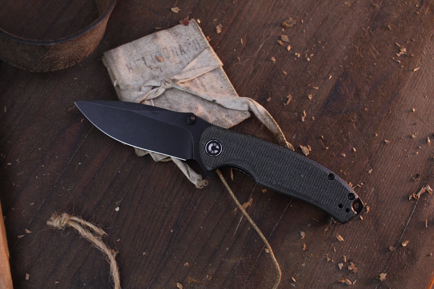 CIVIVI Pintail 3&quot; Liner Lock Flipper / Dark Green Micarta / Blackwashed S35VN