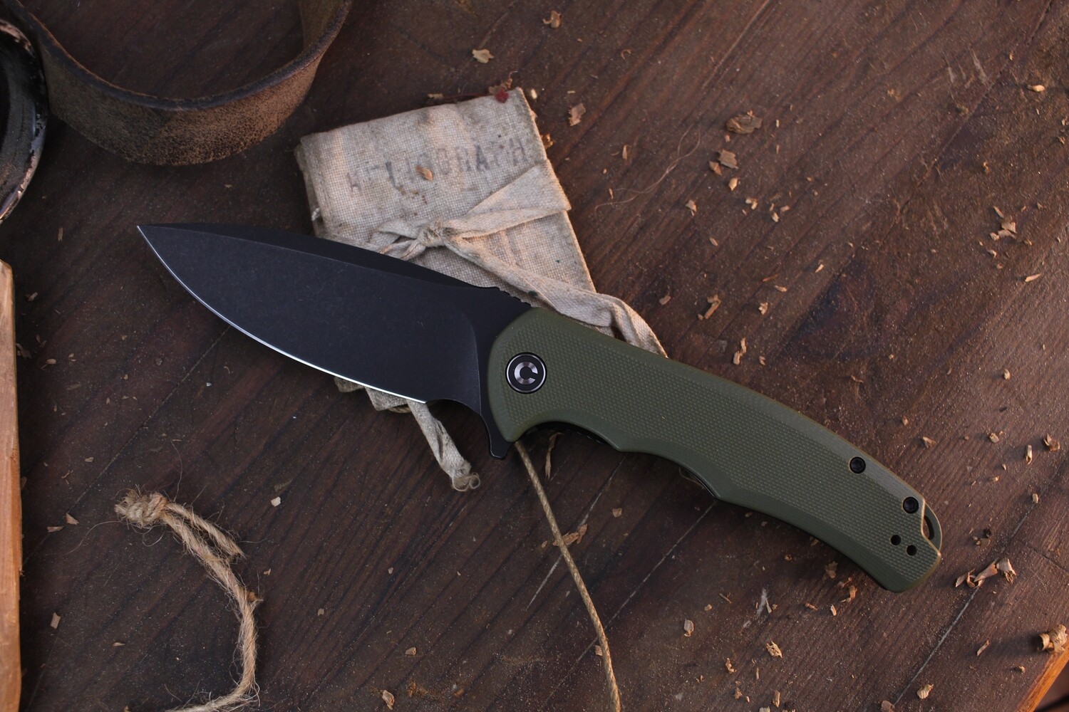CIVIVI Praxis 3.75&quot; Liner Lock Flipper / OD Green G-10 / Black 9Cr18MoV