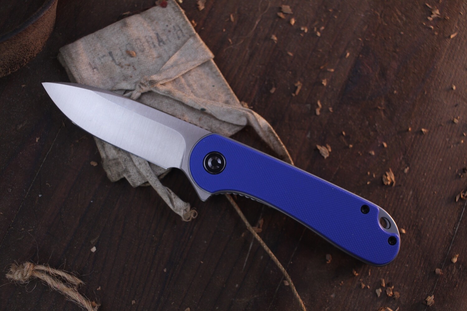 CIVIVI Elementum 2.9&quot; Liner Lock Flipper / Blue G-10 / Satin D2