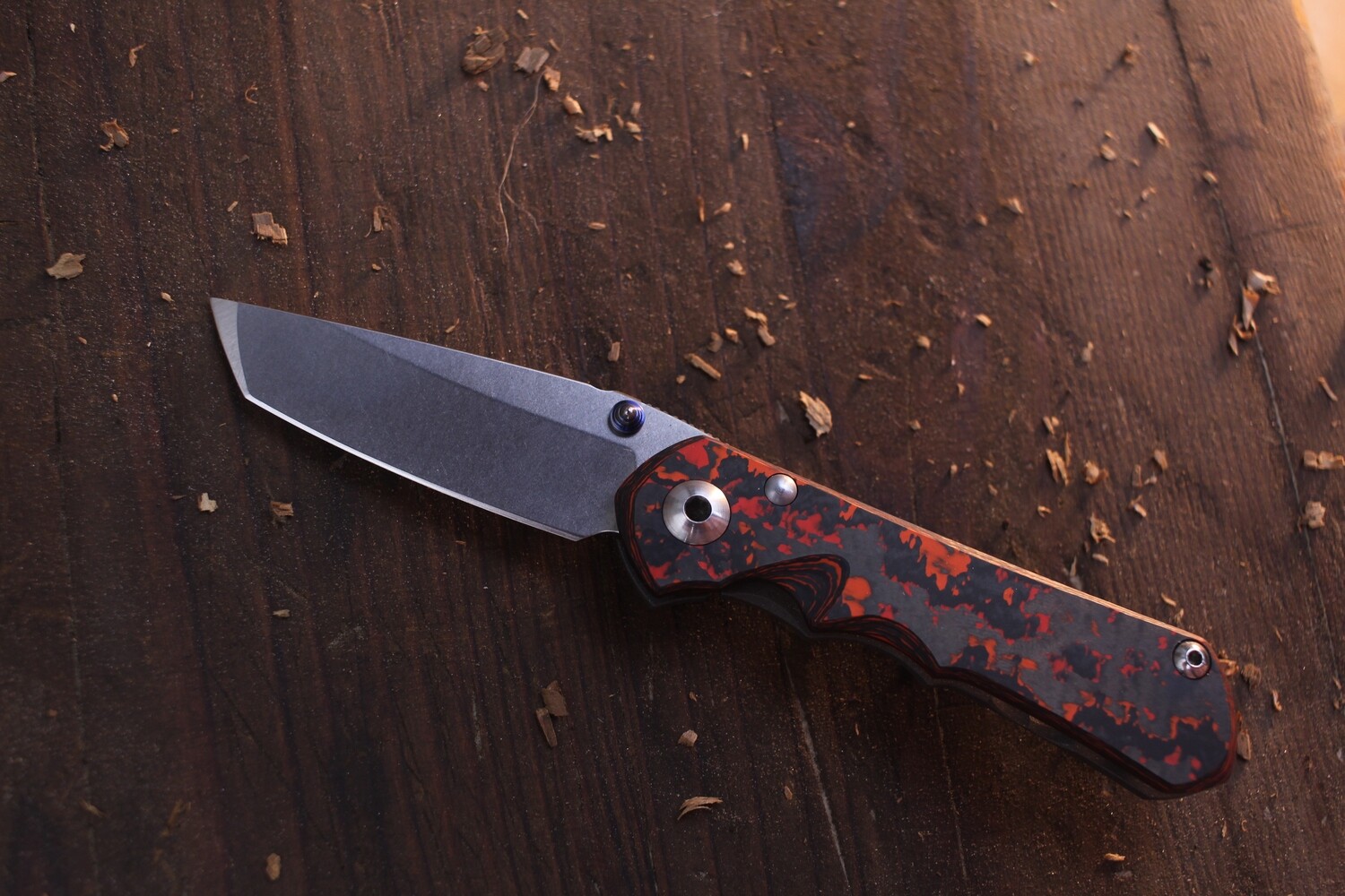 Chris Reeve Knives Small Inkosi 2.75&quot; Frame Lock Folder / Lava Flow Carbon Fiber / Stonewash S45VN ( Pre Owned )