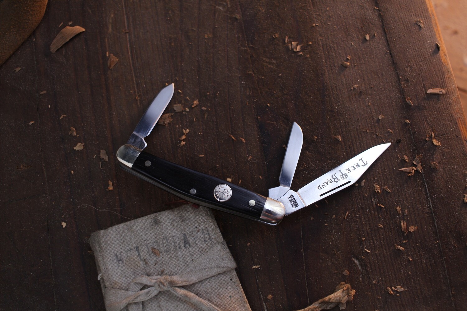 Boker 7588 Medium Stockman 3.25&quot; Closed 3 Blade / Ebony / Solingen Carbon Steel ( Pre Owned )