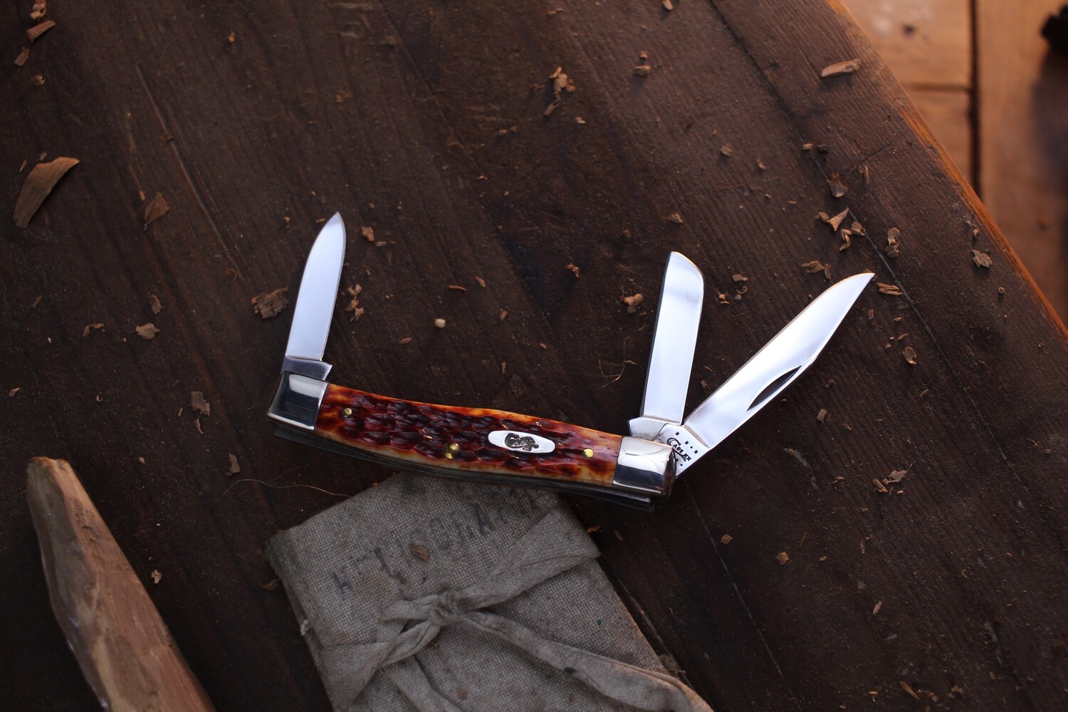 Case Stockman 3.625&quot; Slipojoint Folder / Red Jigged Bone / Satin Tru Sharp ( Pre Owned )