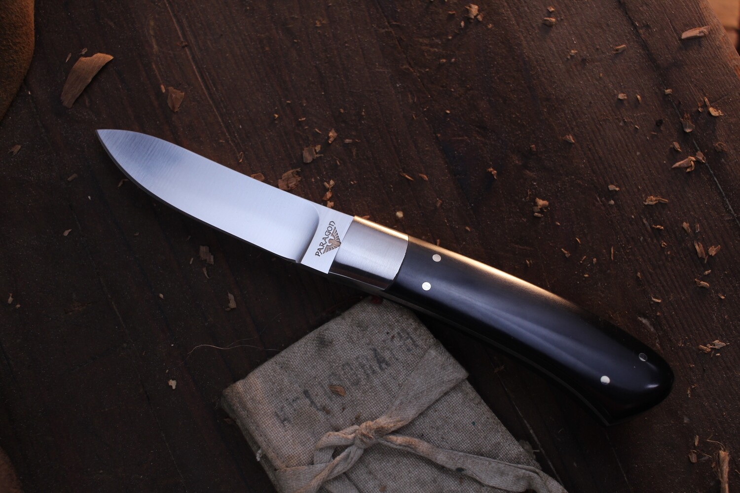 Paragon Classic Tommy Lee 3&quot; Skinner / Black Micarta / Satin AUS-8 ( Pre Owned )