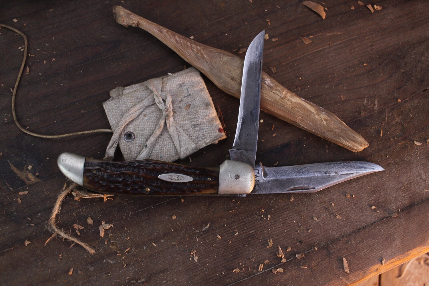 Case Vintage Late 1930&#39;s 6265 3.5&quot; Slipjoint Folder / Red Jigged Delrin / Satin High Carbon ( Pre Owned )
