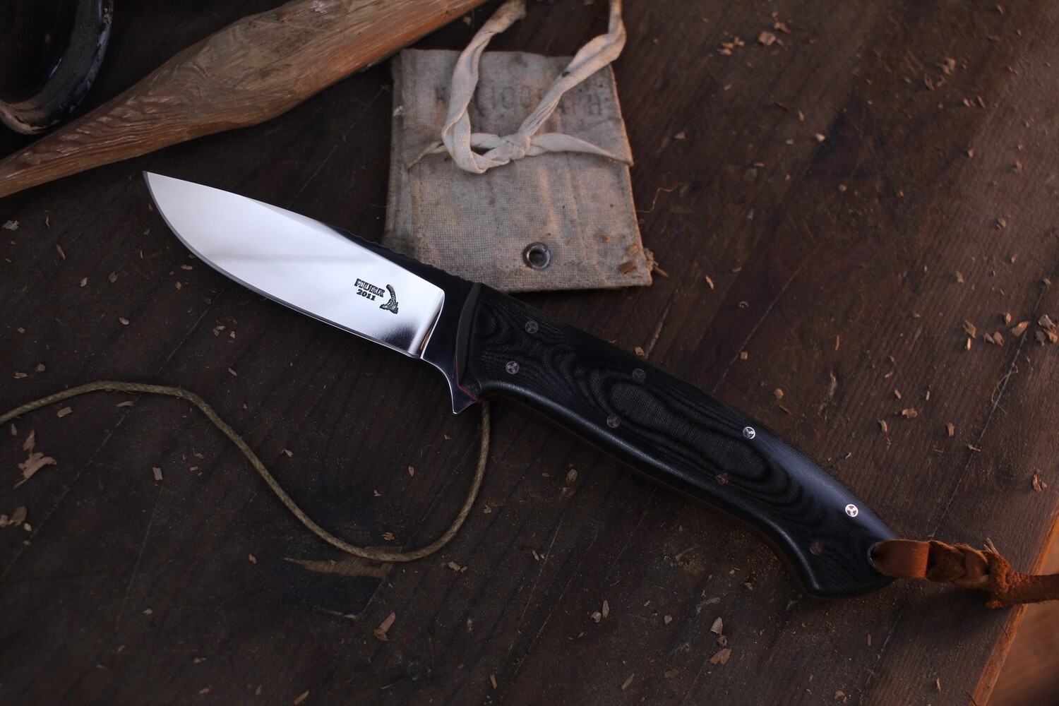 Keith Murr Classic 3.25&quot; Drop Point / Black Micarta &amp; Red Liner / Polished Hallow Ground D2 ( Pre Owned )