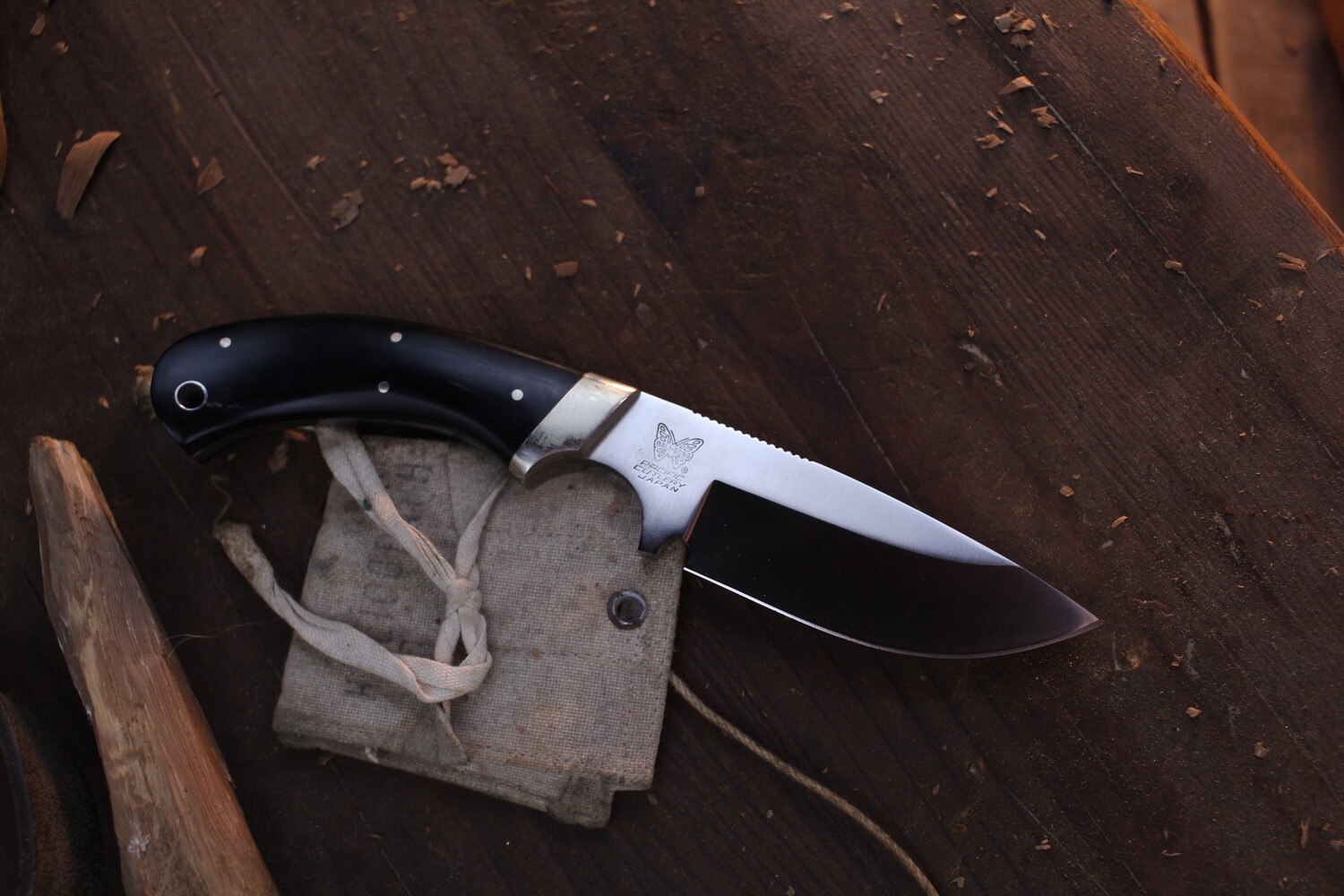 Benchmade-Pacific Cutlery Vintage Model 955 Fieldmaster 3.125&quot; Skinner / Black Micarta / Satin Stainless ( Pre Owned )