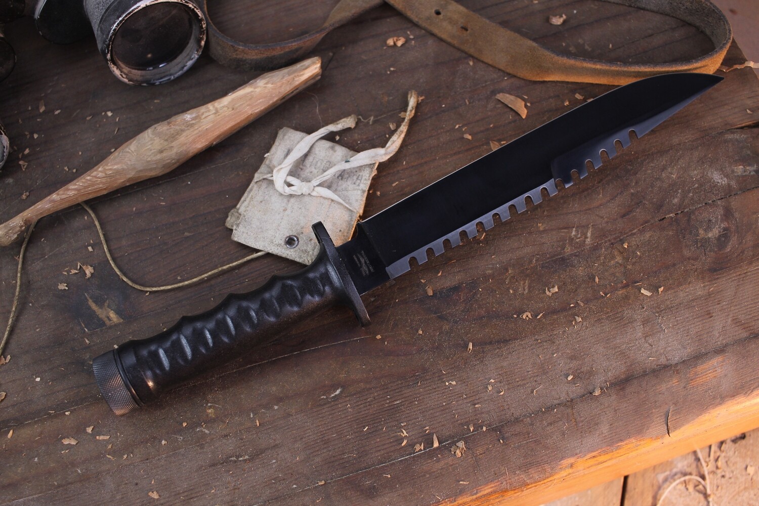 Parker Imai Vintage Survival 9.5&quot; Bowie / Cast Aluminum With Screw On Pommel / Parkerized Japanese Stainless ( Pre Owned )
