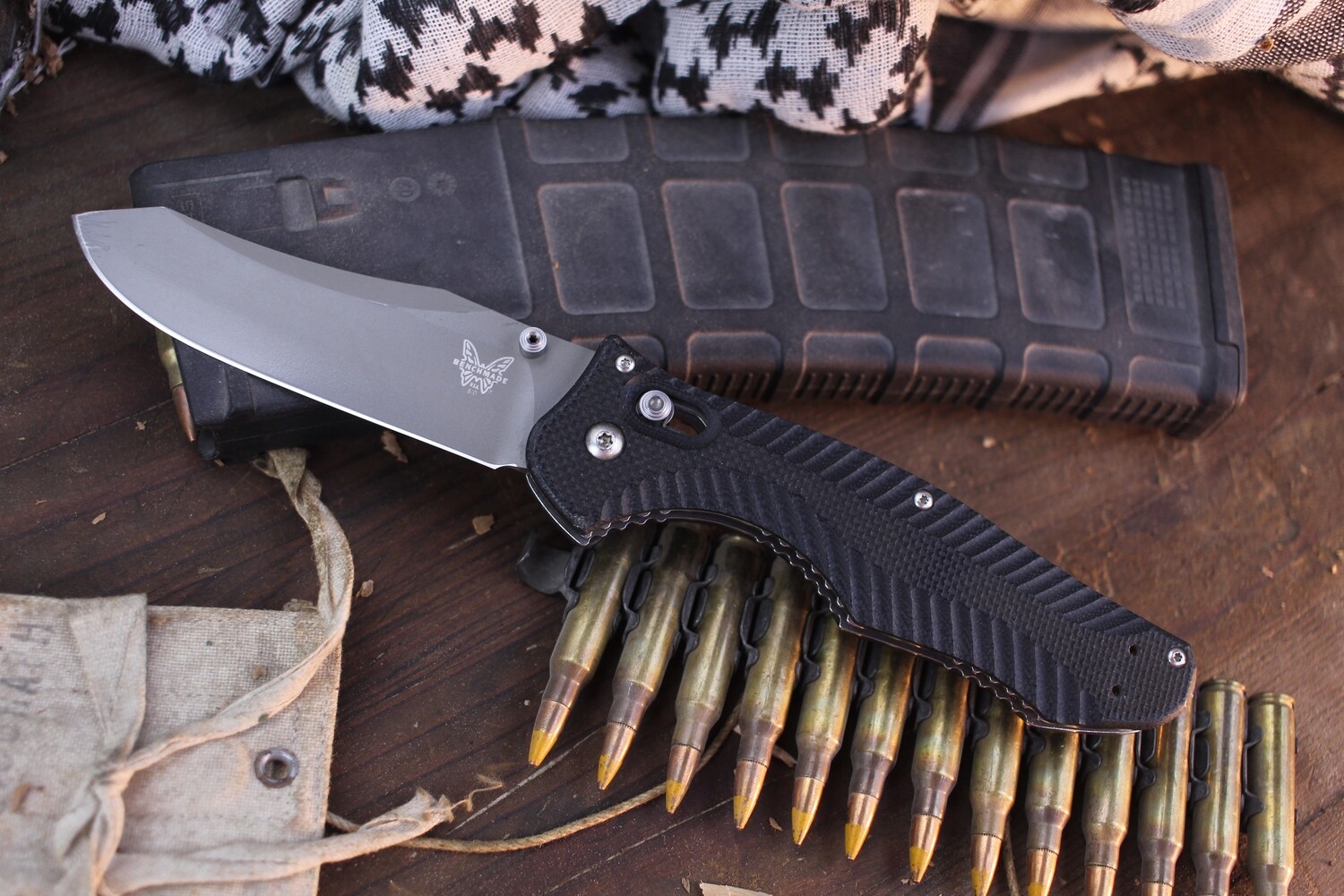 Benchmade Contego 3.98&quot; AXIS Lock Folder / Black G-10 / Grey CPM-M4 ( Pre Owned )