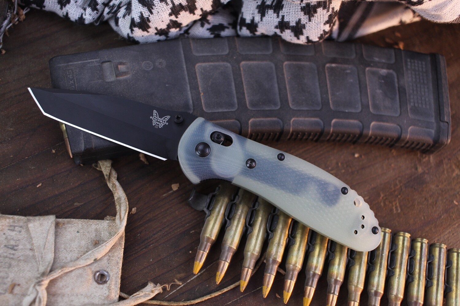 Benchmade BladeHQ Exclusive Griptilian 3.25&quot; AXIS Lock Folder / Jade G-10 / Black Tanto M4 ( Pre Owned )