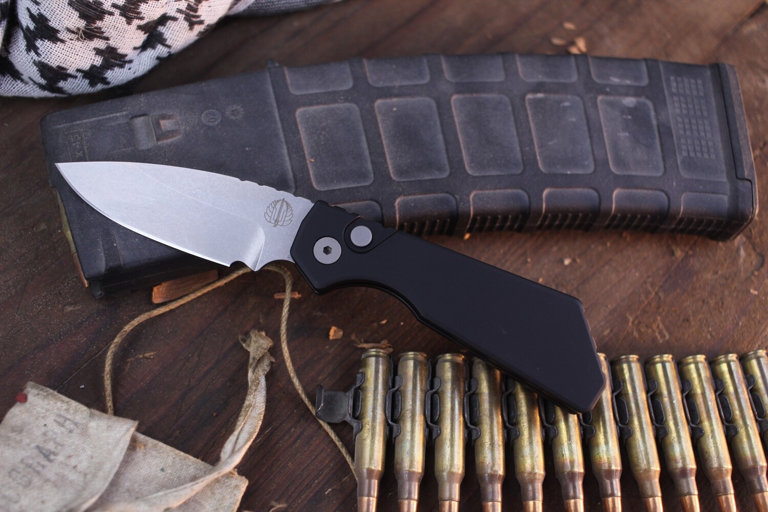 Pro-Tech Strider PT 3.05&quot; AUTO Plunge Lock Folder / Black Aluminum /  Stonewashed CPM-MagnaCut ( Pre Owned )