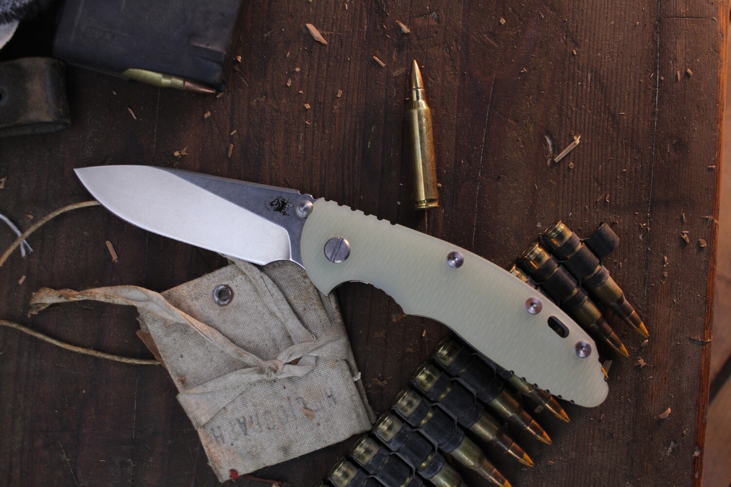 Hinderer XM-18 Slicer 3.5&quot; Framelock Folder / Jade G-10 &amp; Stonewashed Titanium / Stonewashed S45VN