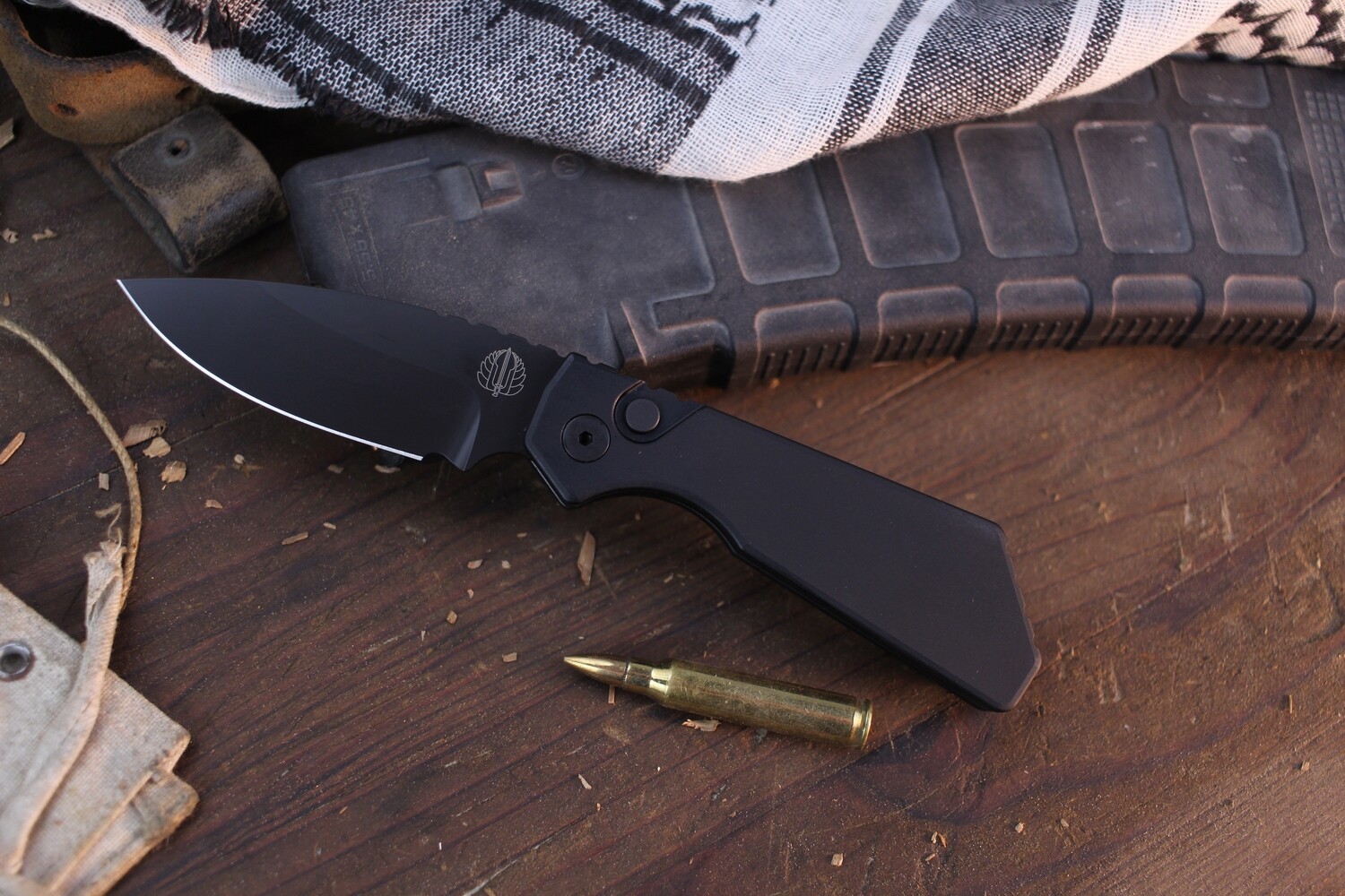 Pro-Tech Strider PT 3.05&quot; AUTO Plunge Lock Folder / Black Aluminum /  Black DLC CPM-MagnaCut