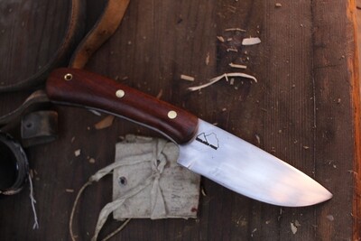 Highlands Forge Camp Knife 4&quot; Fixed Blade / Ironwood / Satin Forged 52100