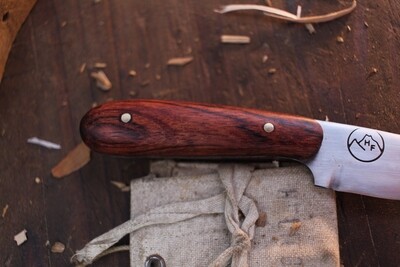 Highlands Forge 2" Fixed Blade Micro Hunter / Bubinga / Satin Forged 1095