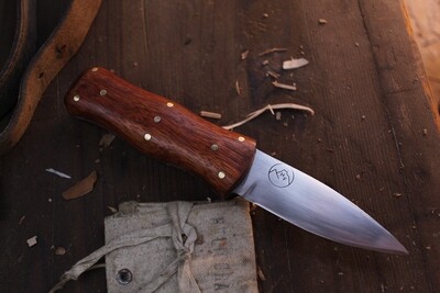 Highlands Forge Sgian Dubh 3&quot; Fixed Blade / Bloodwood / Forged Satin 80CRV2