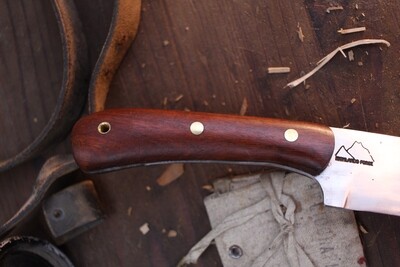 Highlands Forge Camp Knife 4" Fixed Blade / Ironwood / Satin Forged 52100