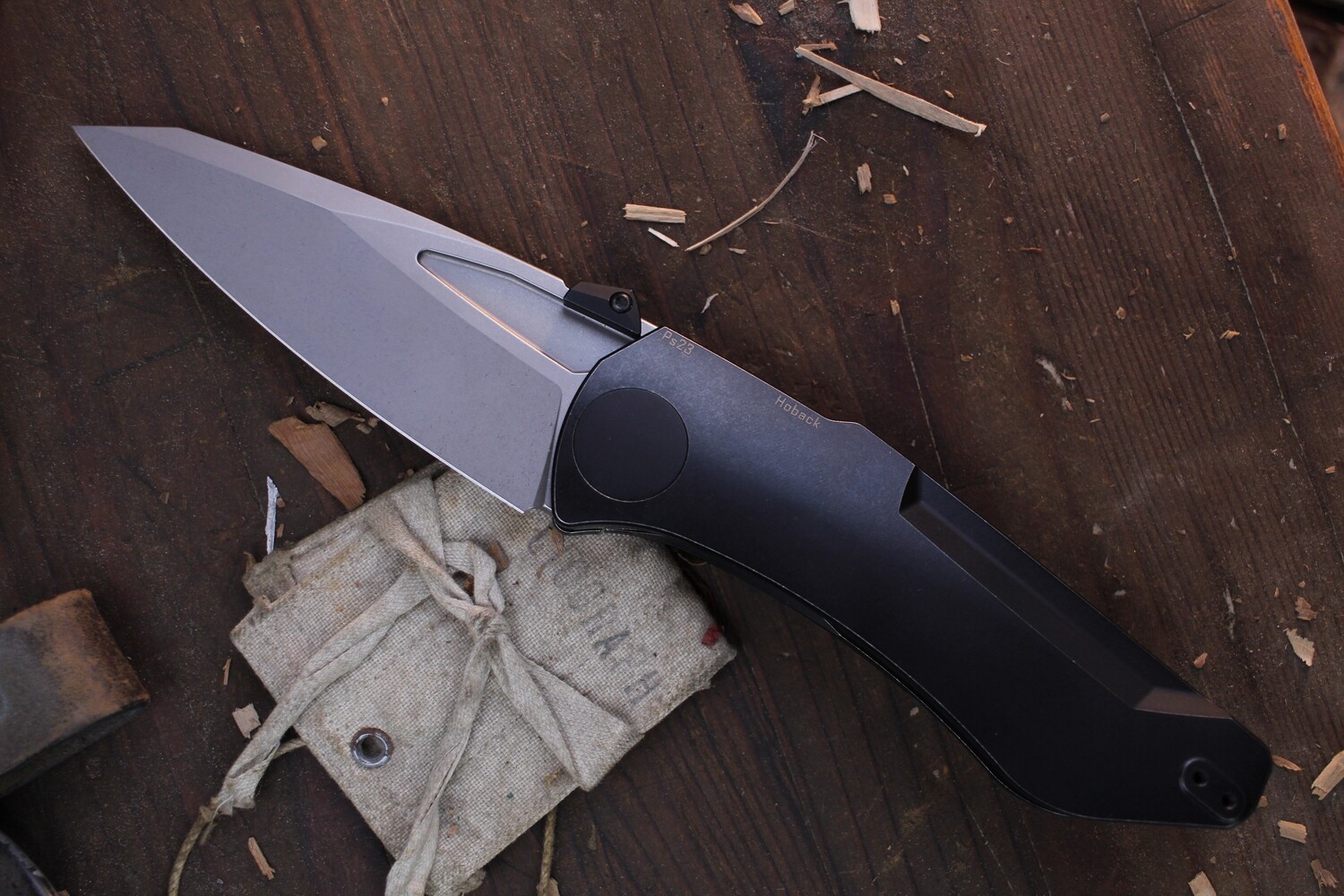 Jake Hoback Summit 4.25&quot; Folding Knife / DLC Titanium / Stonewashed M390 ( Pre Owned )