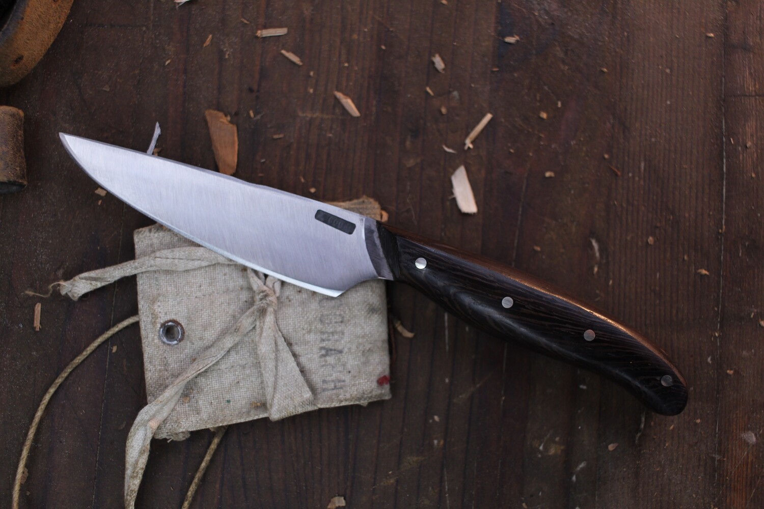 Mark Couch 4” Drop Point Hunter / Wenge / Forged Satin 52100
