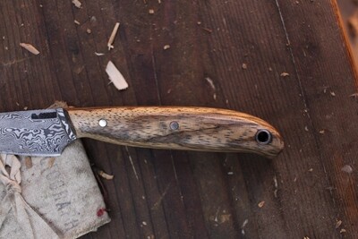 Mark Couch 3” Capper / Zebra Wood / Forged Alaskan Damascus