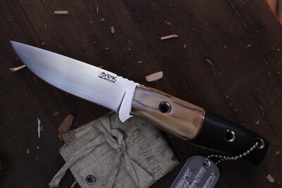 3DK MAK 4&quot; Fixed Drop Point, Convex Hand Ground M390 Blade / Mammoth Ivory &amp; Ebony Handle