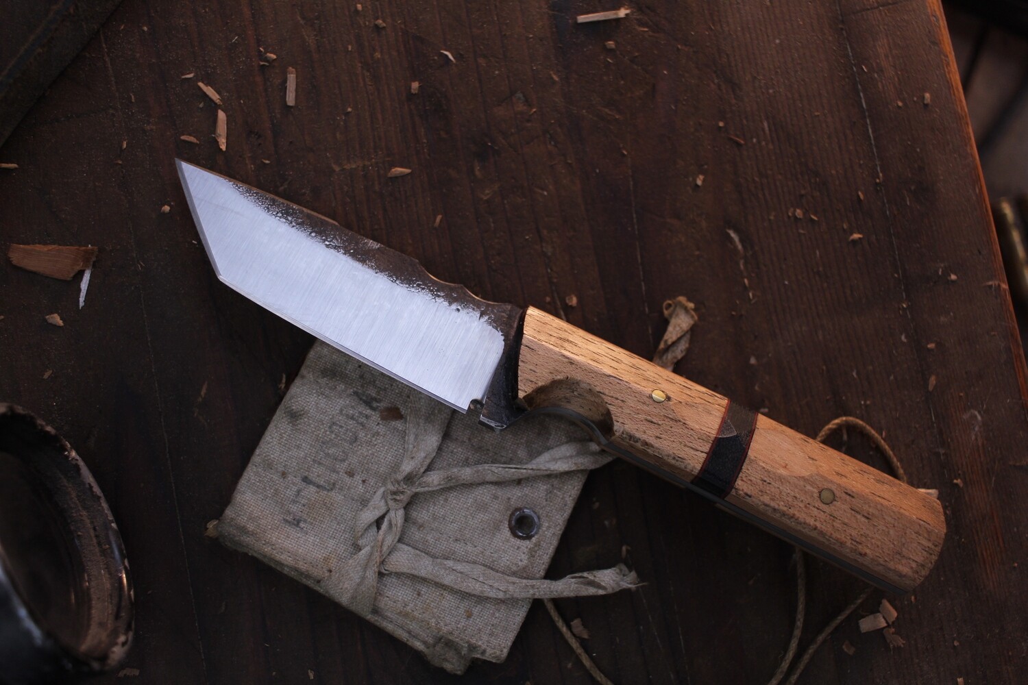 Barrett Knives Field 3.5” Tanto / Maple &amp; Black Micarta / Alaskan Forged 1095