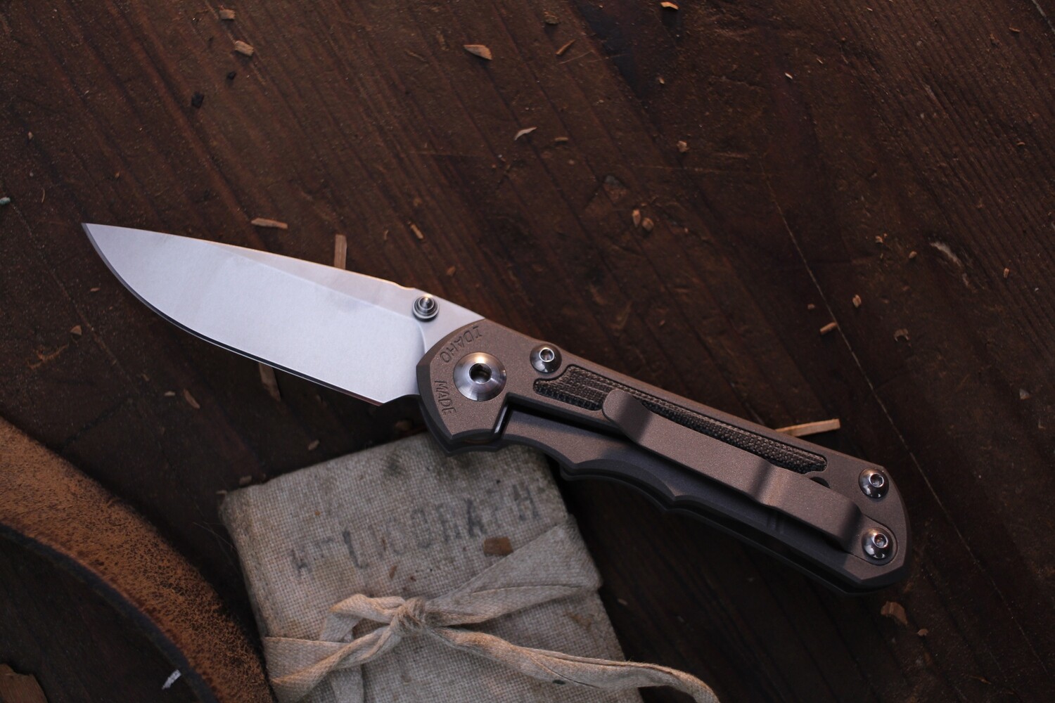 Chris Reeve Knives LH Small Inkosi 2.75&quot; Frame Lock Folder  / Titanium &amp; Natural Micarta Inlays / Stonewash S35VN ( Pre