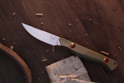 Benchmade Flyway 2.7&quot; Fixed Blade Caper / OD Green G-10 / Satin S90V