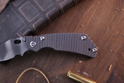 M. Strider MSC PT Persian 2.85" Framelock Folder / Flamed Titanium / Tiger Stripe CPM-154 ( Pre Owned )