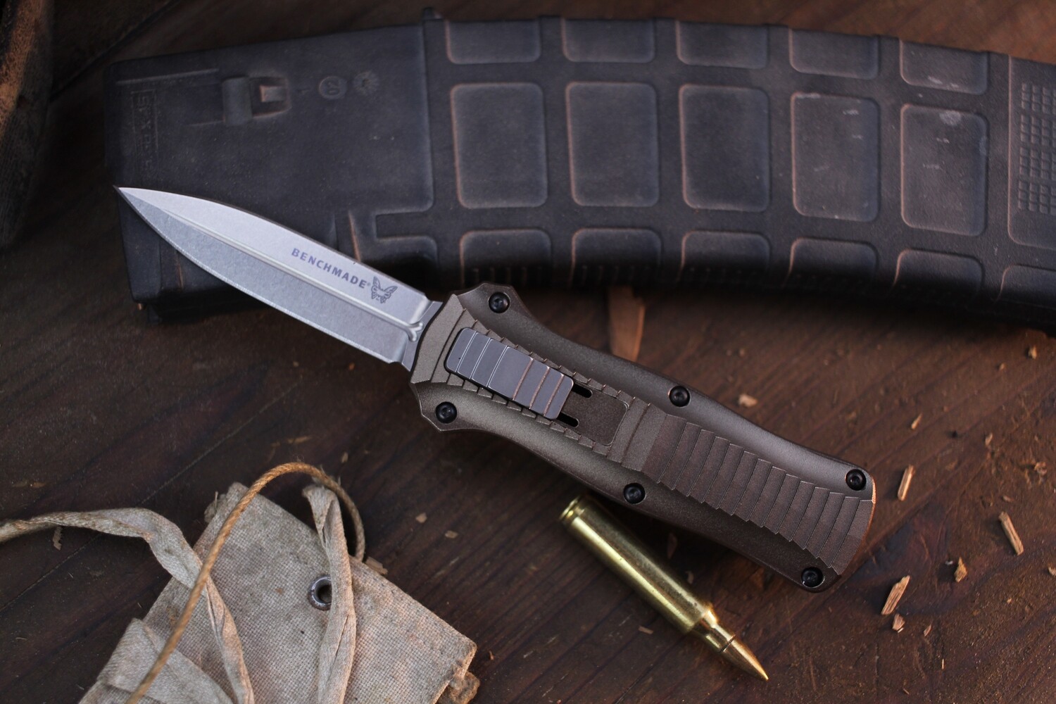 Benchmade Limited Edition Mini Infidel 3.10&quot; D/A OTF / FDE Aluminum / Satin S30V ( Discontinued )