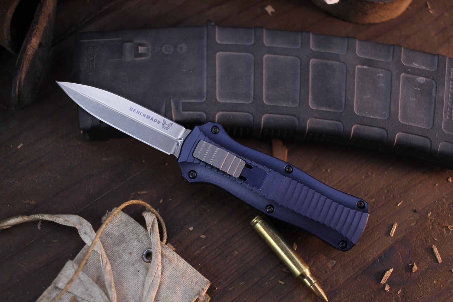 Benchmade Limited Edition Infidel 3.9&quot; D/A Automatic OTF  / Crater Blue Aluminum / Satin S30V ( Discontinued )