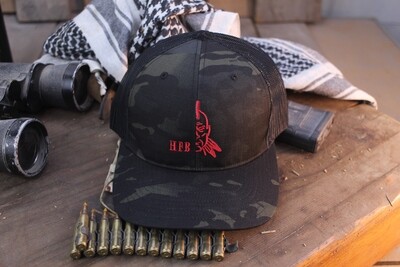 Half Face Blade Black Multi Cam Trucker Cap