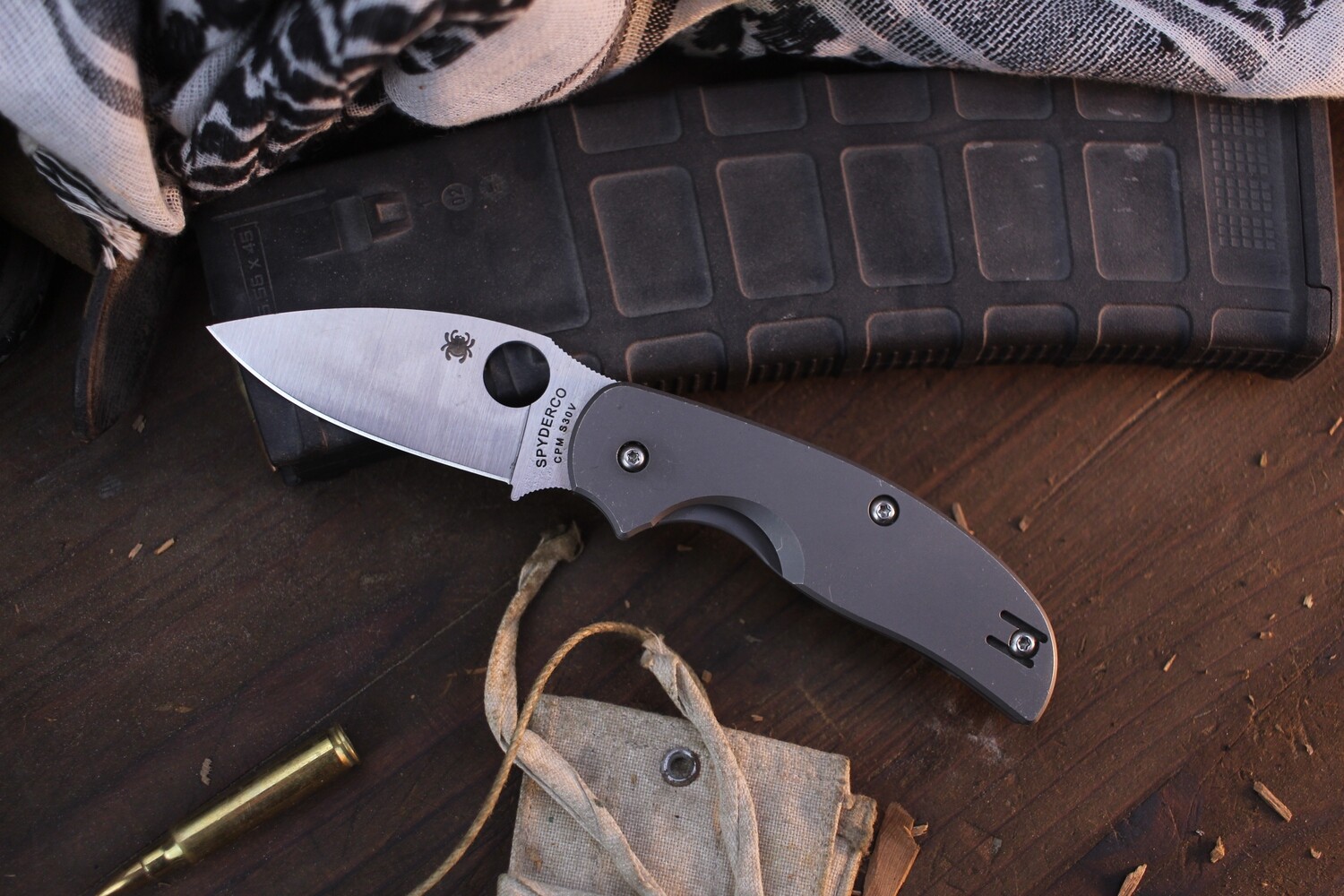 Spyderco Sage 2 3&quot; Frame Lock Knife / Titanium / Satin S30V ( Pre Owned )