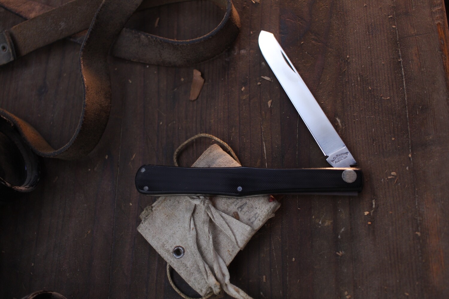 A.G. Russell Classic Melon Tester 4.375&quot; Slipjoint Folder / Coke Bottle Micarta / Satin Stainless ( Pre Owned )
