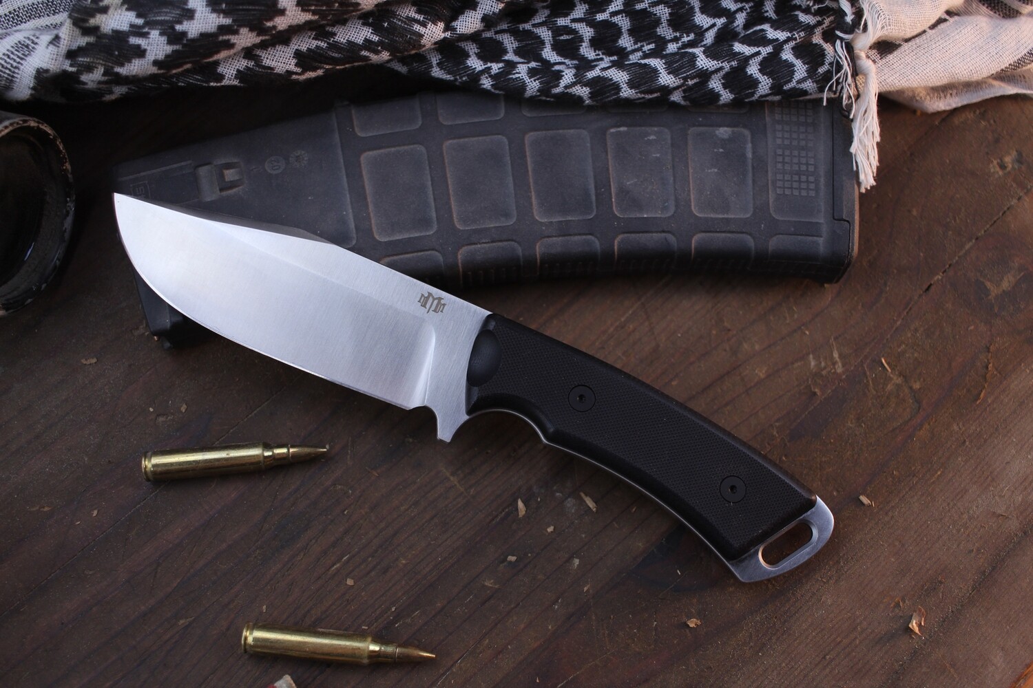 MMM M100 Currin1776 4.375&quot; Fixed Blade / Black G-10 / Satin 1095 ( Pre Owned )
