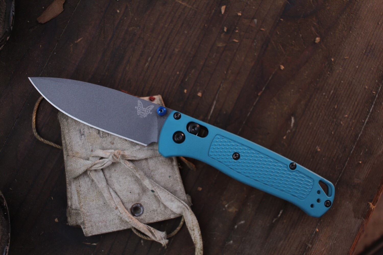 Benchmade NK Custom Bugout 3.24&quot; AXIS Lock Folder / Aztec Teal Grivory / Grey S30V