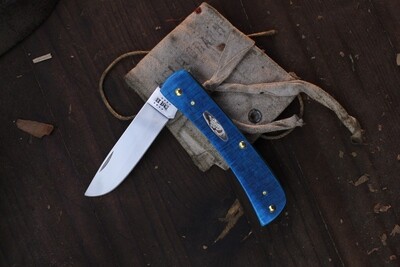 Case Sodbuster Jr. 3.625&quot; Closed Slipjoint Folder / Caribbean Blue Sawcut Bone / Polished Tru-Sharp