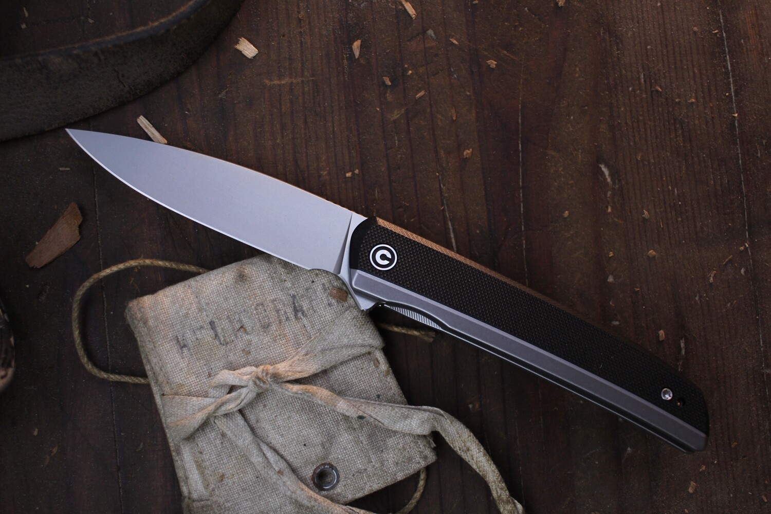 CIVIVI Savant 3.5&quot; Framelock Flipper / Black G-10 / Bead Blasted Sandvik 14C28N