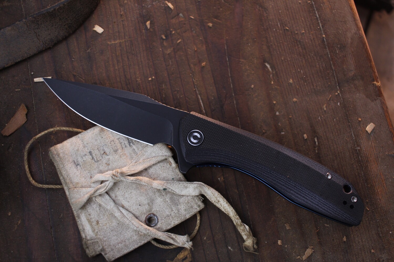 CIVIVI Baklash 3.5&quot; Linerlock Flipper / Black G-10 / Blackwashed 9Cr18MoV
