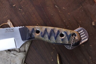 3DK Custom Riot 3.7" Fixed Tanto Point, MagnaCut Convex Hand Ground Blade / Stabilized Whale Bone Handle