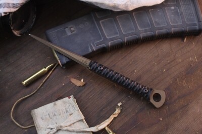 Half Face Blades Cardiac Spike 3.8” Tactical Spike / Black G-10 / Bronze Cerakote O1