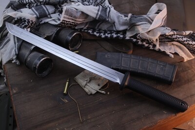 Scrapyard Knives TNT-15 15" Wakizashi / Black Rubber / CBT Edge SR101 ( Pre Owned )