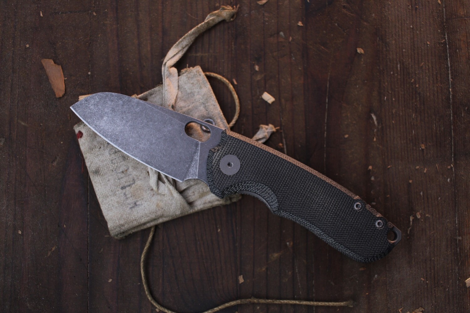 URBAN EDC F5.5 2.7&quot; Liner Lock Folder / Black Micara / Acid Washed M390 ( Pre Owned )